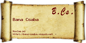 Bana Csaba névjegykártya
