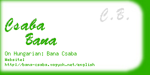 csaba bana business card